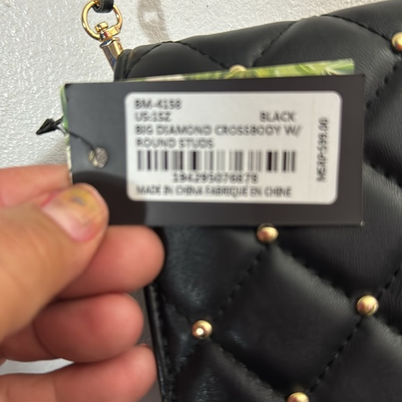 Bradley Mishka, big diamond cross body with round studs black - Picture 6 of 6